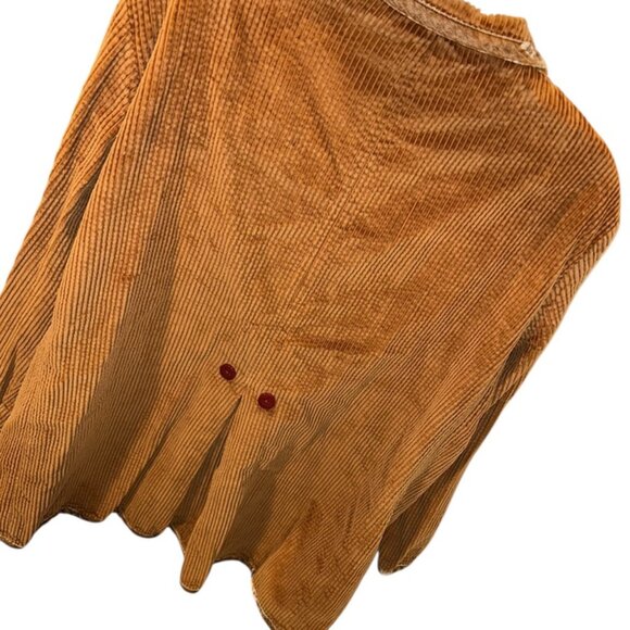 J. Jill crumpled professor light brown corduroy velvet trim jacket blazer L - Picture 3 of 5